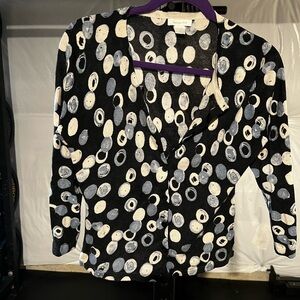 Garnet Hill Black and White Knit Cardigan
